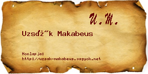 Uzsák Makabeus névjegykártya
